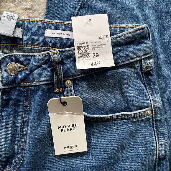 Forever 21 | NWT’s mid rise flare embroidered patchwork bohemian western jeans - Picture 5 of 10